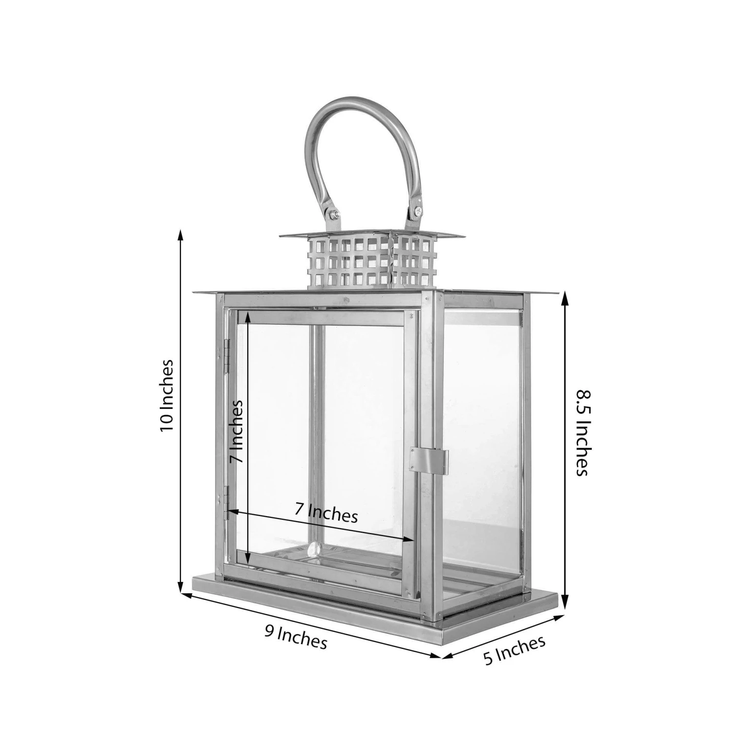 Cage Top Stainless Steel Candle Lantern Centerpiece Outdoor Metal Patio Lantern 10" 8 Cage Top Stainless Steel Candle Lantern Centerpiece Outdoor Metal Patio Lantern 10" - Image 8