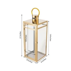 Gold Vintage Top Stainless Steel Candle Lantern Centerpiece Outdoor Metal Patio Lantern -Home Decor Promotional Store CAND LANT003 L GOLD 98.progressive c39c4926 7ac4 4fa2 930b 4656a864e5f8