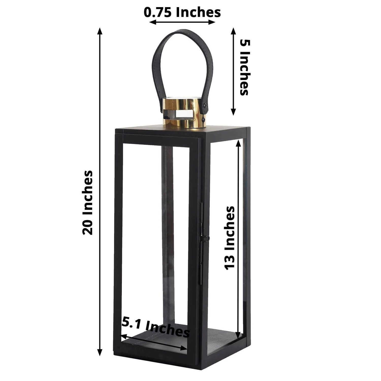 Black & Gold Top Stainless Steel Candle Lantern Centerpiece Outdoor Metal Patio Lantern 15 Black & Gold Top Stainless Steel Candle Lantern Centerpiece Outdoor Metal Patio Lantern - Image 15