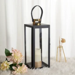 Black & Gold Top Stainless Steel Candle Lantern Centerpiece Outdoor Metal Patio Lantern 30 Black & Gold Top Stainless Steel Candle Lantern Centerpiece Outdoor Metal Patio Lantern -Home Decor Promotional Store CAND LANT003 M BLK 01.progressive c5337dd2 e6c8 4e06 8d33 e55140e93d5c