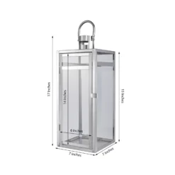 Silver Vintage Top Stainless Steel Candle Lantern Centerpiece Outdoor Metal Patio Lantern -Home Decor Promotional Store CAND LANT003 M SILV 98.progressive b331cc1e 1662 41b4 b249 de8b54800396