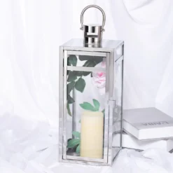 Silver Vintage Top Stainless Steel Candle Lantern Centerpiece Outdoor Metal Patio Lantern -Home Decor Promotional Store CAND LANT003 M SILV 02.progressive 748a62ec bdb6 4cfa 9825 1b9afae9eb8e
