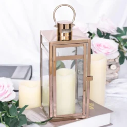 Rose Gold Vintage Top Stainless Steel Candle Lantern Centerpiece Outdoor Metal Patio Lantern -Home Decor Promotional Store CAND LANT003 S 054 D02.progressive acb29feb 8b58 4ac2 abed e23bf1617992
