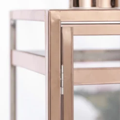 Rose Gold Vintage Top Stainless Steel Candle Lantern Centerpiece Outdoor Metal Patio Lantern -Home Decor Promotional Store CAND LANT003 S 054 D05