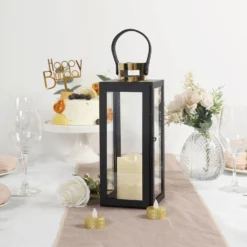 Black & Gold Top Stainless Steel Candle Lantern Centerpiece Outdoor Metal Patio Lantern 28 Black & Gold Top Stainless Steel Candle Lantern Centerpiece Outdoor Metal Patio Lantern -Home Decor Promotional Store CAND LANT003 S BLK D02.progressive 7672c5db c9eb 45b6 a9b3 ae2f06e09fd3