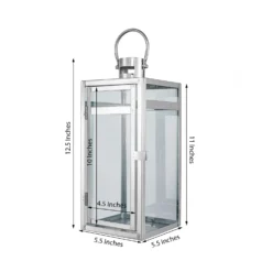 Silver Vintage Top Stainless Steel Candle Lantern Centerpiece Outdoor Metal Patio Lantern -Home Decor Promotional Store CAND LANT003 S SILV 98.progressive 852aecf1 2fd2 44f7 9cd8 f88bf07152fe