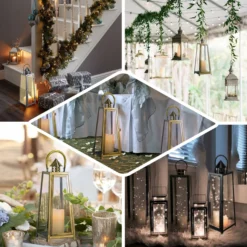 Silver Cone Top Stainless Steel Candle Lantern Centerpiece Outdoor Metal Patio Lantern -Home Decor Promotional Store CAND LANT004 EBC2 acb307ac f352 4760 b82f af110b2c0284