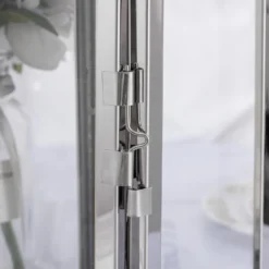 Silver Crown Top Stainless Steel Candle Lantern Centerpiece Outdoor Metal Patio Lantern -Home Decor Promotional Store CAND LANT005 M SILV D06