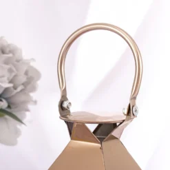 Rose Gold Crown Top Stainless Steel Candle Lantern Centerpiece Outdoor Metal Patio Lantern -Home Decor Promotional Store CAND LANT005 S 054 D05