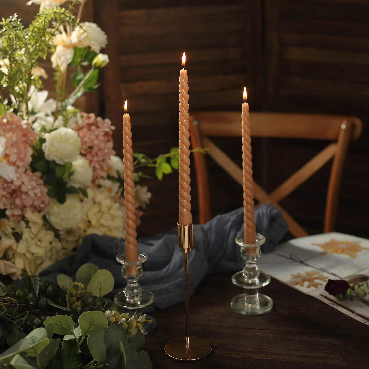 12 Pack Premium Spiral Long Burn Wick Taper Candles, Tall Unscented Wax Dinner Candle Sticks 11" 13 12 Pack Premium Spiral Long Burn Wick Taper Candles, Tall Unscented Wax Dinner Candle Sticks 11" - Image 13