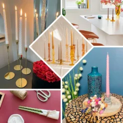 12 Pack Premium Spiral Long Burn Wick Taper Candles, Tall Unscented Wax Dinner Candle Sticks 11" 22 12 Pack Premium Spiral Long Burn Wick Taper Candles, Tall Unscented Wax Dinner Candle Sticks 11" -Home Decor Promotional Store CAND TP08 EBC2