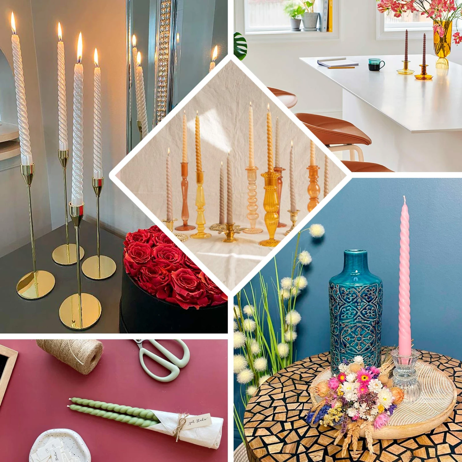 12 Pack Premium Spiral Long Burn Wick Taper Candles, Tall Unscented Wax Dinner Candle Sticks 11" 3 12 Pack Premium Spiral Long Burn Wick Taper Candles, Tall Unscented Wax Dinner Candle Sticks 11" - Image 3