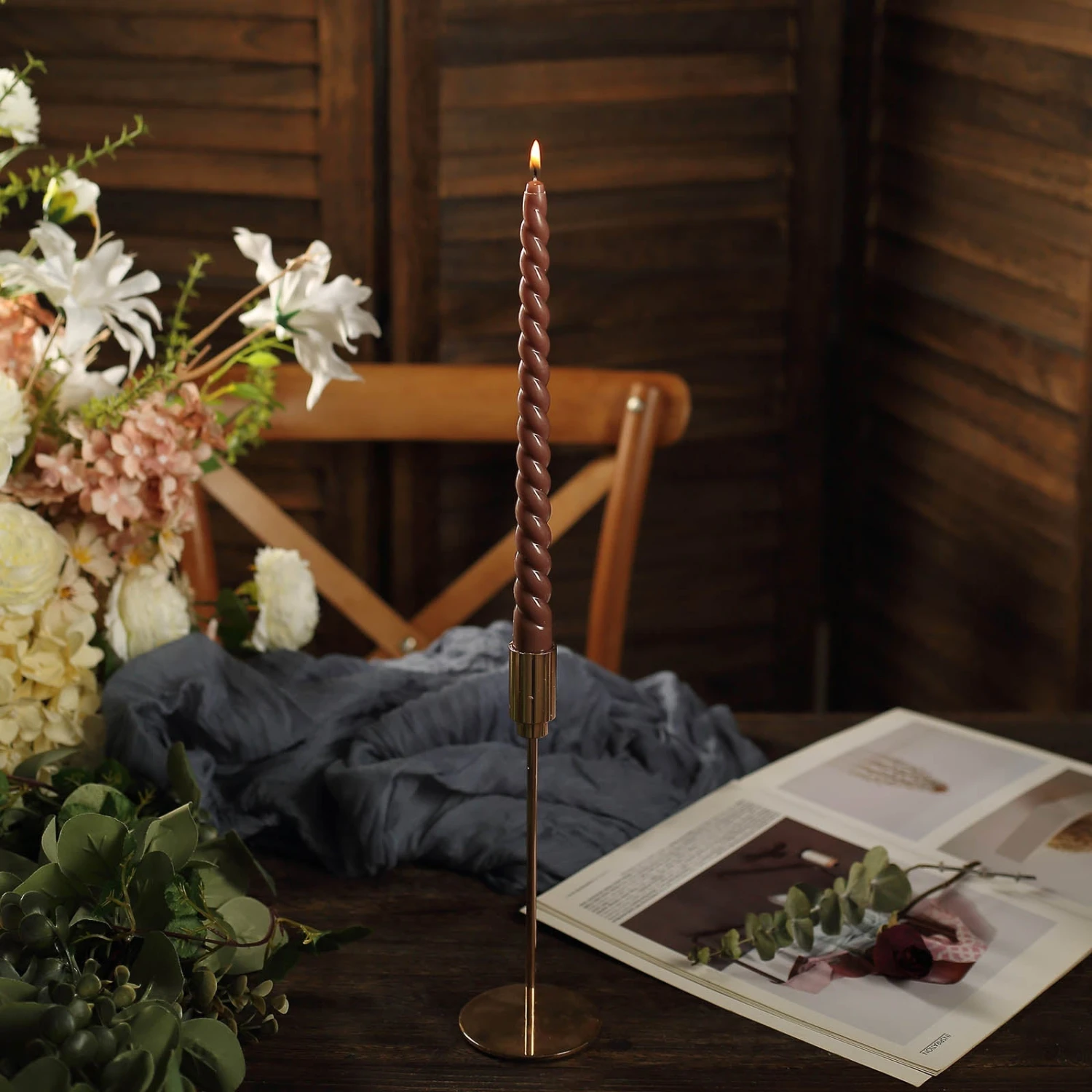 12 Pack Premium Spiral Long Burn Wick Taper Candles, Tall Unscented Wax Dinner Candle Sticks 11" 6 12 Pack Premium Spiral Long Burn Wick Taper Candles, Tall Unscented Wax Dinner Candle Sticks 11" - Image 6