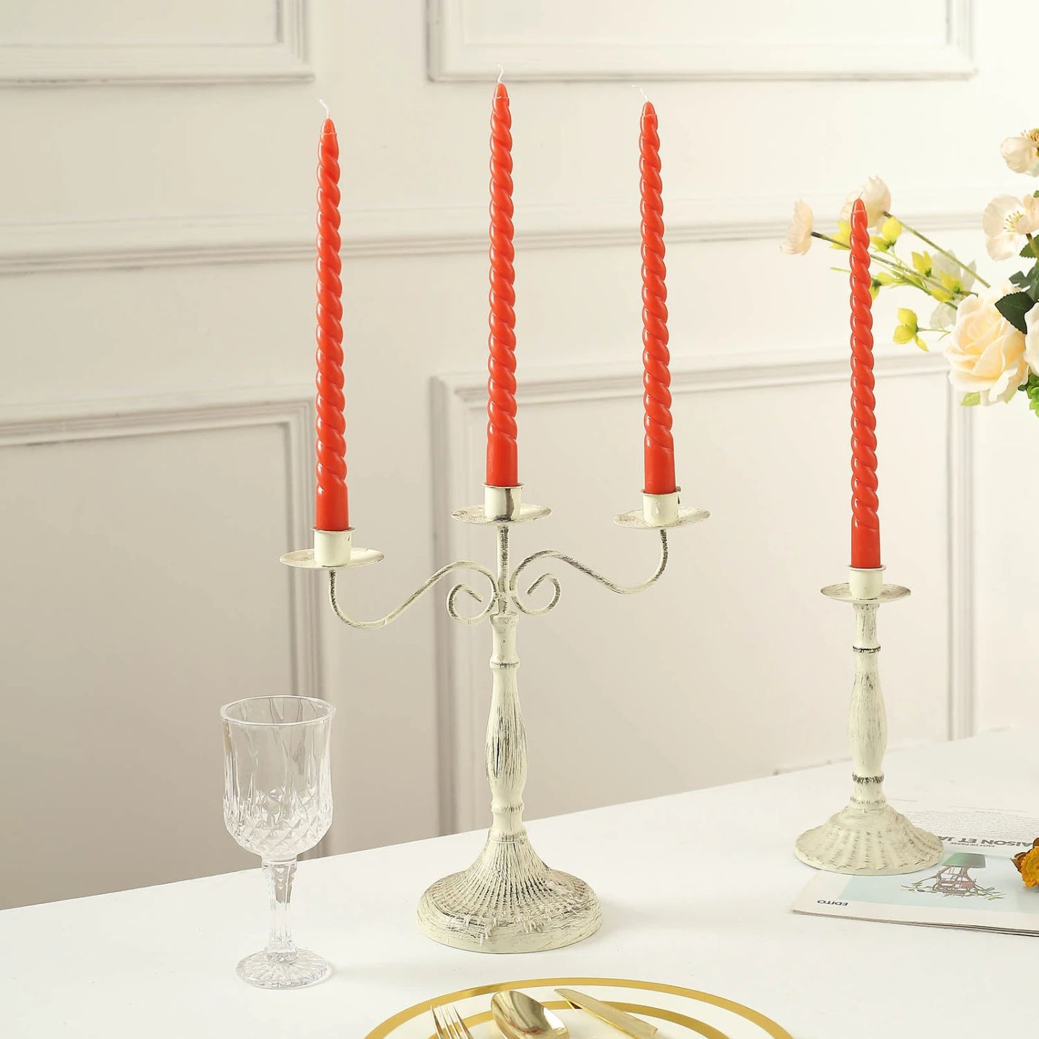 12 Pack Premium Spiral Long Burn Wick Taper Candles, Tall Unscented Wax Dinner Candle Sticks 11" 18 12 Pack Premium Spiral Long Burn Wick Taper Candles, Tall Unscented Wax Dinner Candle Sticks 11" - Image 18