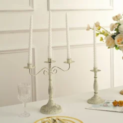 12 Pack Premium Spiral Long Burn Wick Taper Candles, Tall Unscented Wax Dinner Candle Sticks 11" 28 12 Pack Premium Spiral Long Burn Wick Taper Candles, Tall Unscented Wax Dinner Candle Sticks 11" -Home Decor Promotional Store CAND TP08 WHT D02