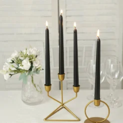 12 Pack Premium Wax Taper Candles, Unscented Candles 10" -Home Decor Promotional Store CAND TP10 BLK D08