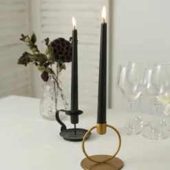 12 Pack Premium Wax Taper Candles, Unscented Candles 10" -Home Decor Promotional Store CAND TP10 BLK D09