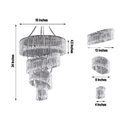 4-Tier Acrylic Diamond Crystal Chandelier Hanging Pendant Lighting Chandelier 24" -Home Decor Promotional Store CHDLR 009 98