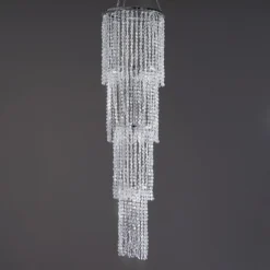Acrylic Diamond Hanging Chandelier, Free Standing Centerpiece + Free Stand, Poles And Hanging Chains 36" -Home Decor Promotional Store CHDLR 011 D01