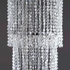 Acrylic Diamond Hanging Chandelier, Free Standing Centerpiece + Free Stand, Poles And Hanging Chains 36" -Home Decor Promotional Store CHDLR 011 D02