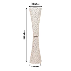 36" Metallic Gold And Crystal Beaded Hurricane Floral Vase Centerpiece 27 36" Metallic Gold And Crystal Beaded Hurricane Floral Vase Centerpiece -Home Decor Promotional Store CHDLR 025 36 GOLD 98