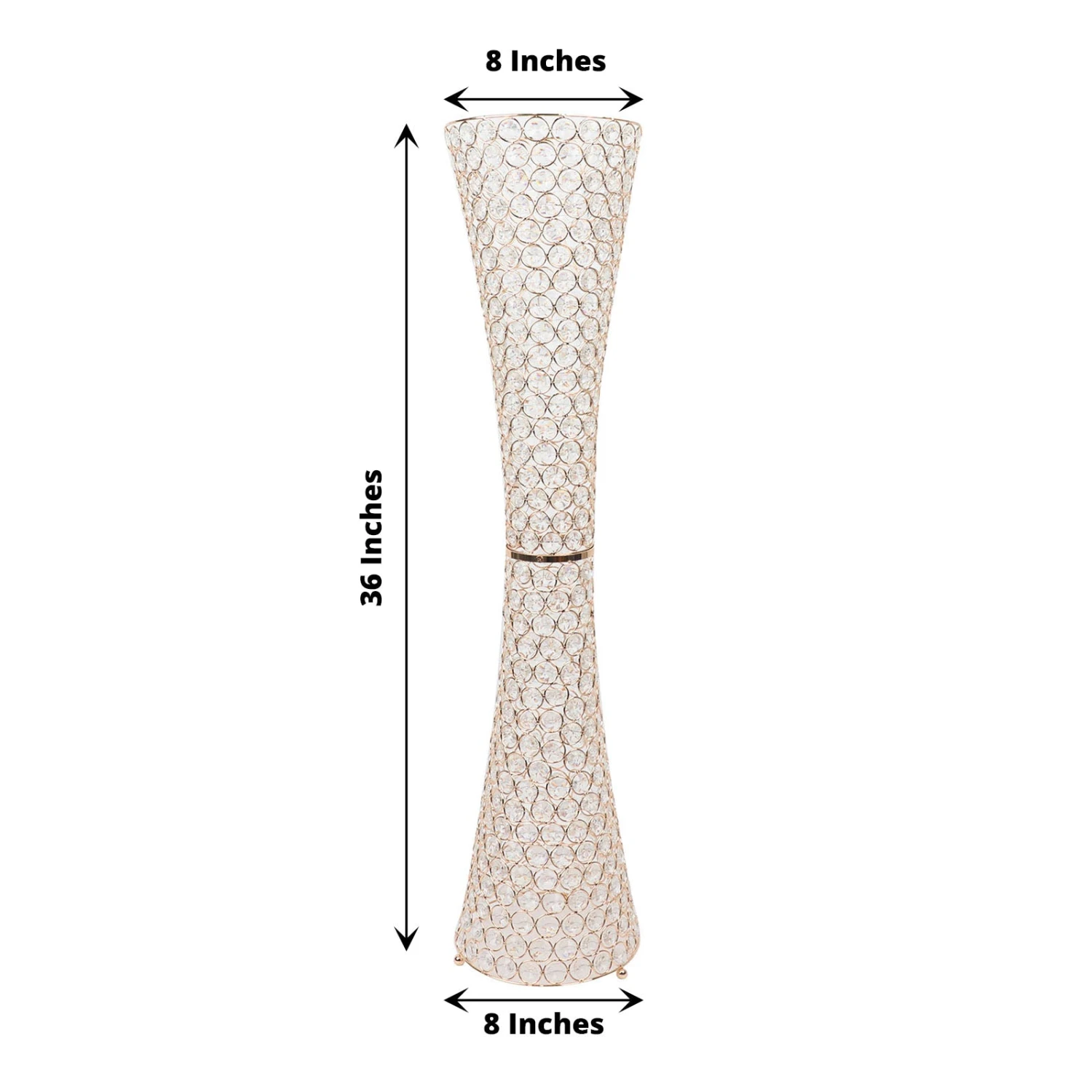 36" Metallic Gold And Crystal Beaded Hurricane Floral Vase Centerpiece 14 36" Metallic Gold And Crystal Beaded Hurricane Floral Vase Centerpiece - Image 14