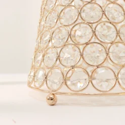 36" Metallic Gold And Crystal Beaded Hurricane Floral Vase Centerpiece 24 36" Metallic Gold And Crystal Beaded Hurricane Floral Vase Centerpiece -Home Decor Promotional Store CHDLR 025 36 GOLD D03