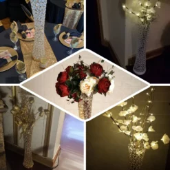 36" Metallic Gold And Crystal Beaded Hurricane Floral Vase Centerpiece 16 36" Metallic Gold And Crystal Beaded Hurricane Floral Vase Centerpiece -Home Decor Promotional Store CHDLR 025 EBC2 01fde38b 7d0a 4d63 af71 996a2d3b9595