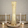 24" Crystal Beaded Hurricane Floral Vase Centerpiece