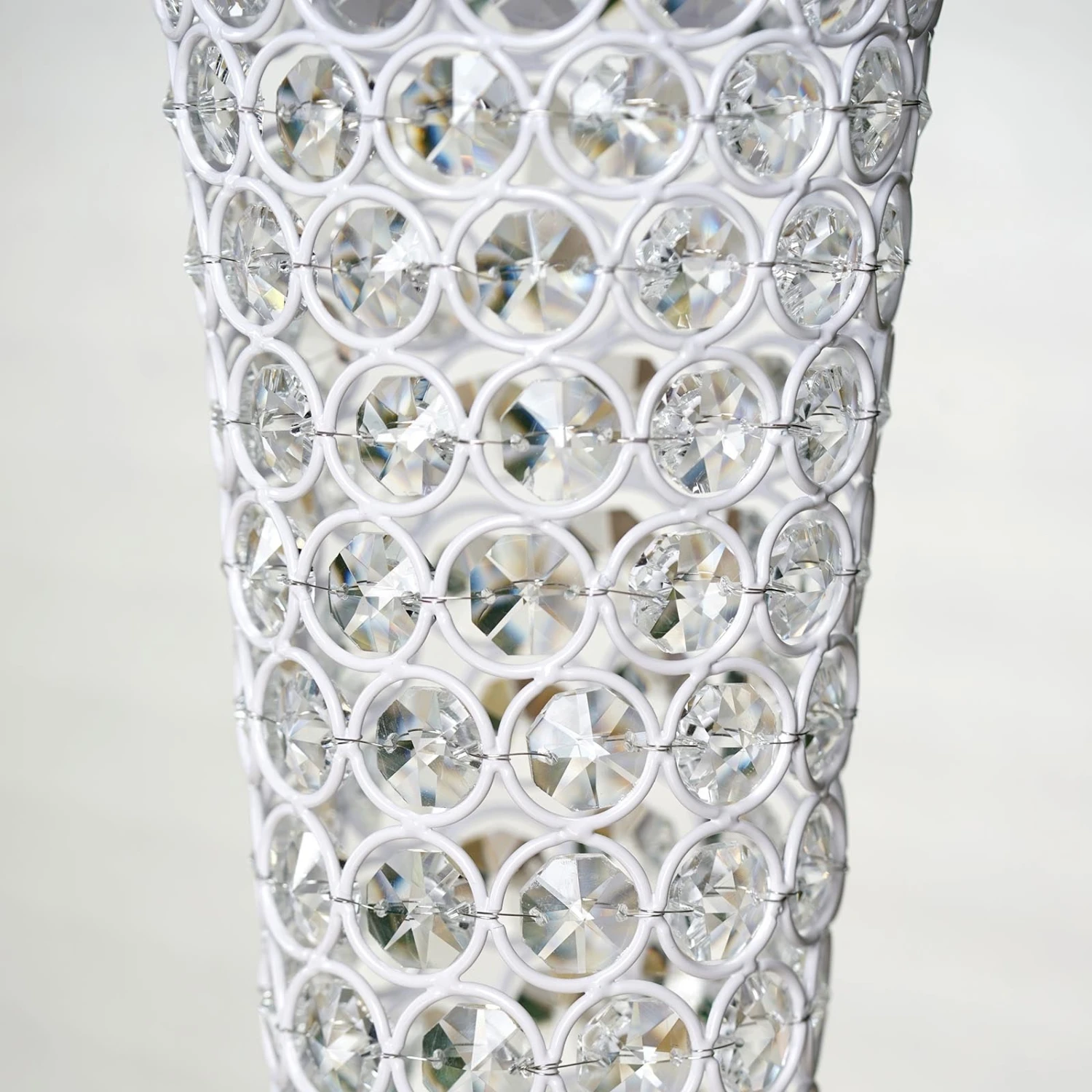 24" Crystal Beaded Hurricane Floral Vase Centerpiece 13 24" Crystal Beaded Hurricane Floral Vase Centerpiece - Image 13