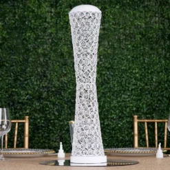 24" Crystal Beaded Hurricane Floral Vase Centerpiece 16 24" Crystal Beaded Hurricane Floral Vase Centerpiece -Home Decor Promotional Store CHDLR 025 WHT 01.progressive 1acb838d 1cc0 4124 8e86 29c7cb0b79ed