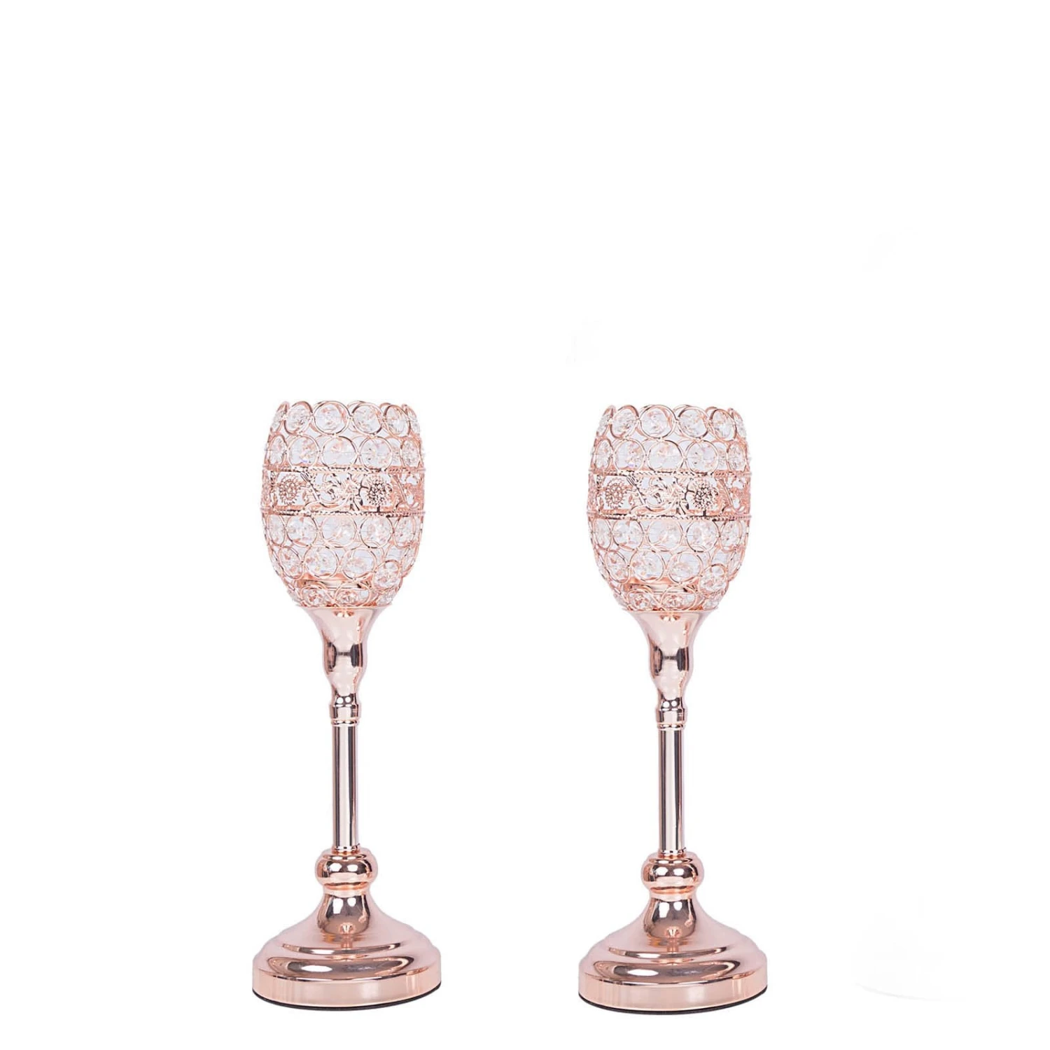 2 Pack Metal Goblet Acrylic Crystal Votive Candle Holder Set 14" 6 2 Pack Metal Goblet Acrylic Crystal Votive Candle Holder Set 14" - Image 6