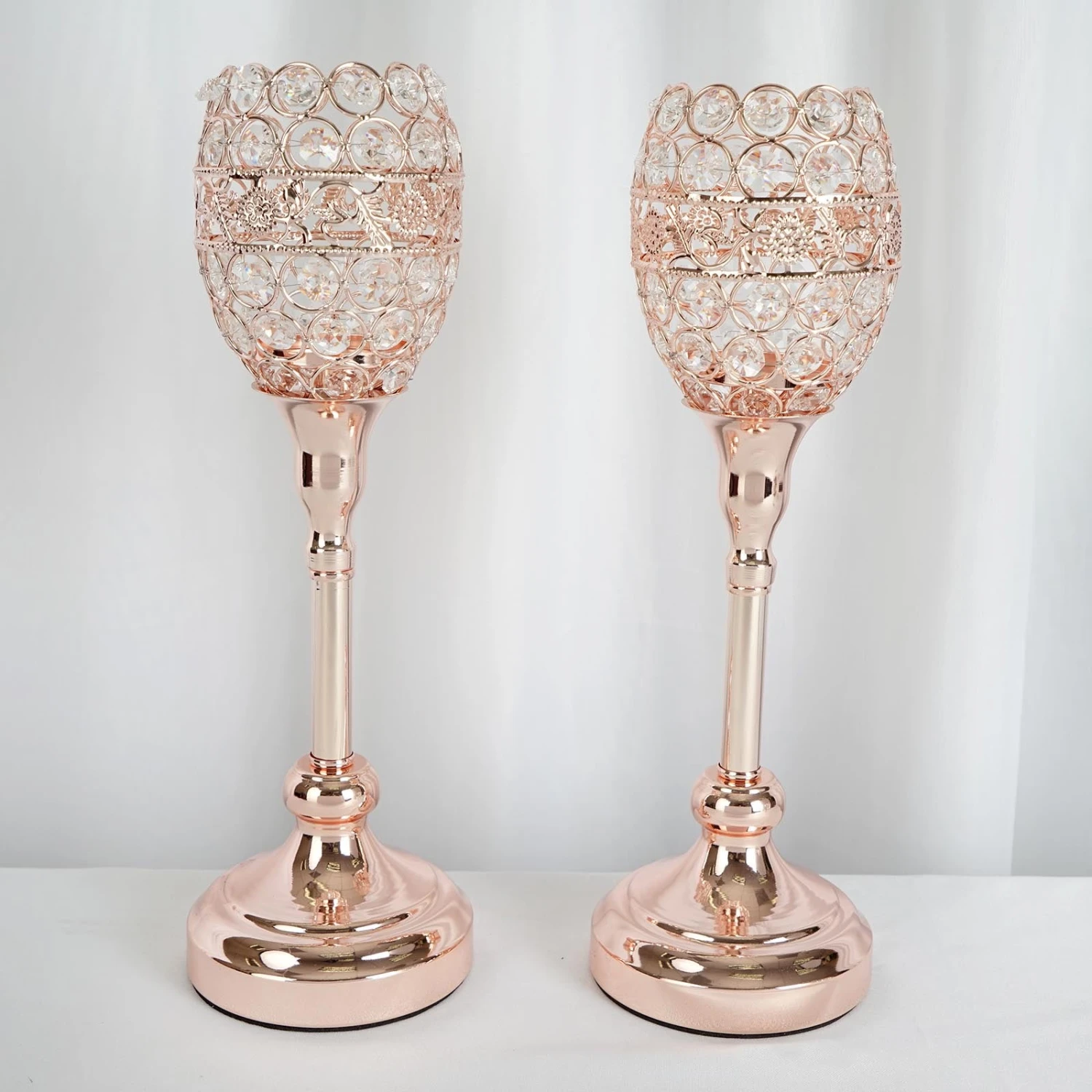 2 Pack Metal Goblet Acrylic Crystal Votive Candle Holder Set 14" 5 2 Pack Metal Goblet Acrylic Crystal Votive Candle Holder Set 14" - Image 5