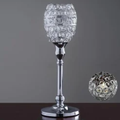 2 Pack Metal Goblet Acrylic Crystal Votive Candle Holder Set 14" 18 2 Pack Metal Goblet Acrylic Crystal Votive Candle Holder Set 14" -Home Decor Promotional Store CHDLR 027 01