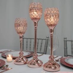 2 Pack Metal Goblet Acrylic Crystal Votive Candle Holder Set 16" 18 2 Pack Metal Goblet Acrylic Crystal Votive Candle Holder Set 16" -Home Decor Promotional Store CHDLR 028 054 D07