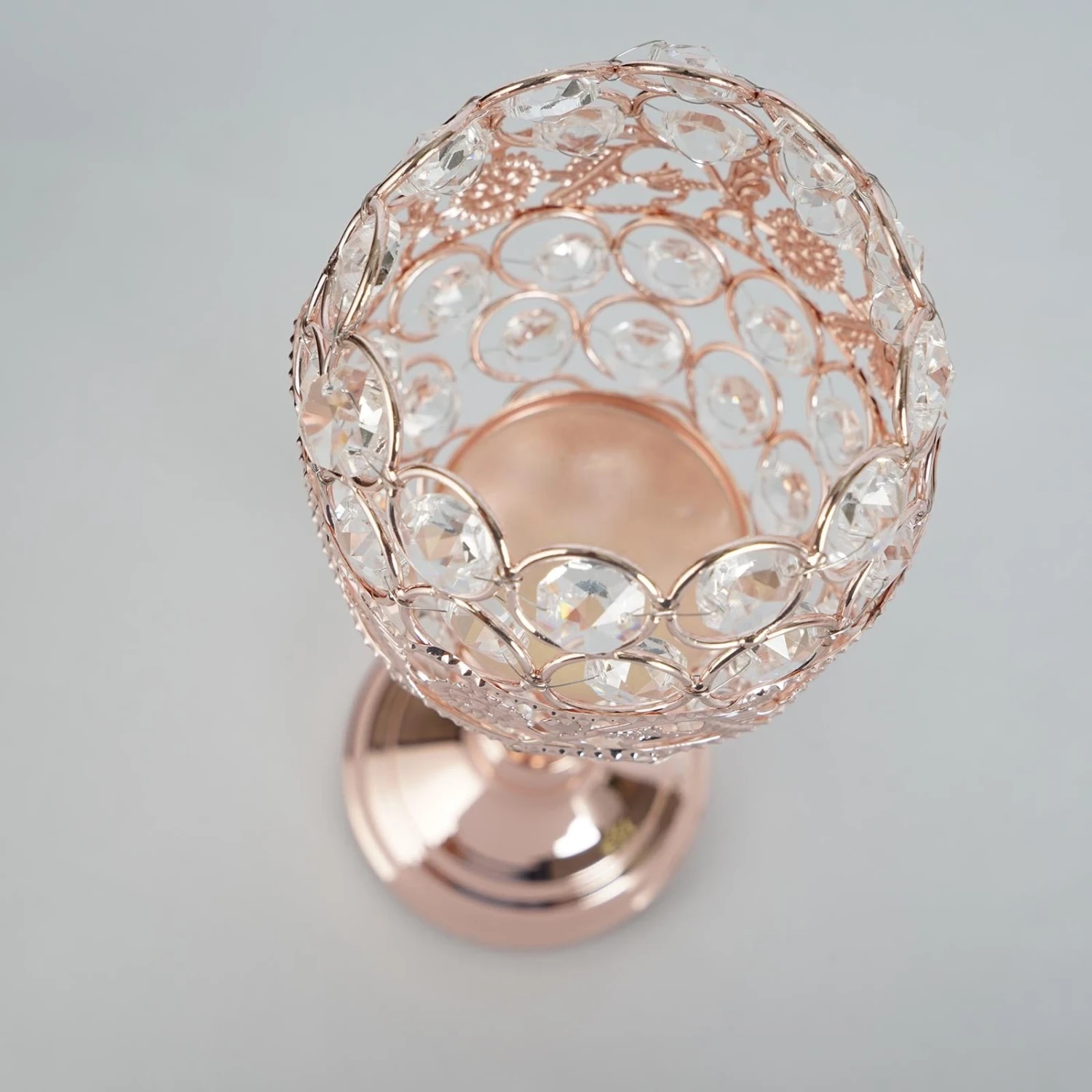 2 Pack Metal Goblet Acrylic Crystal Votive Candle Holder Set 16" 6 2 Pack Metal Goblet Acrylic Crystal Votive Candle Holder Set 16" - Image 6