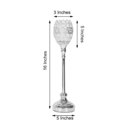 2 Pack Metal Goblet Acrylic Crystal Votive Candle Holder Set 16" 19 2 Pack Metal Goblet Acrylic Crystal Votive Candle Holder Set 16" -Home Decor Promotional Store CHDLR 028 SILV 98