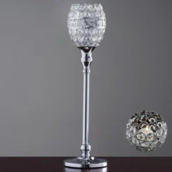 2 Pack Metal Goblet Acrylic Crystal Votive Candle Holder Set 18" Tall 28 2 Pack Metal Goblet Acrylic Crystal Votive Candle Holder Set 18" Tall -Home Decor Promotional Store CHDLR 029 01