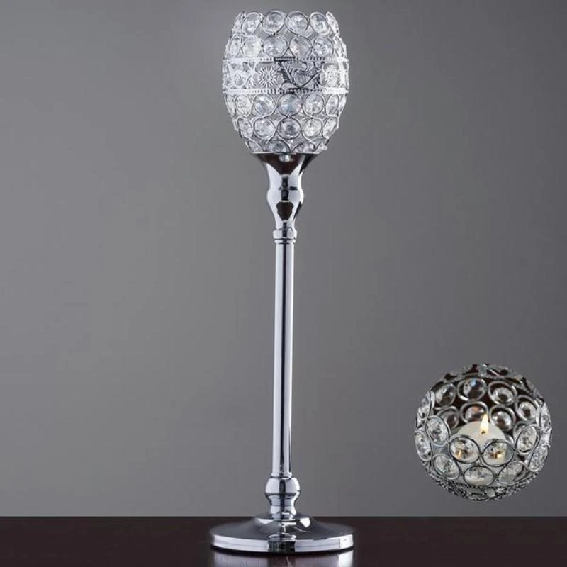 2 Pack Metal Goblet Acrylic Crystal Votive Candle Holder Set 18" Tall 13 2 Pack Metal Goblet Acrylic Crystal Votive Candle Holder Set 18" Tall - Image 13