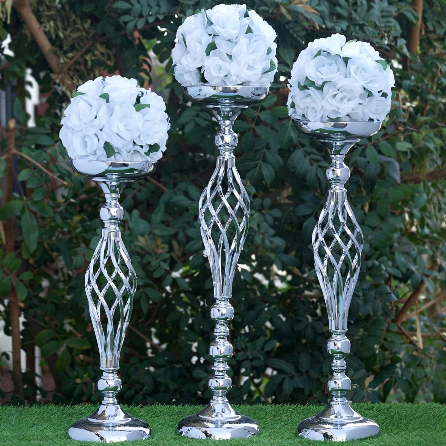 2 Pack Reversible Votive Candle Holder Set Flower Ball Pedestal Stand 20" 13 2 Pack Reversible Votive Candle Holder Set Flower Ball Pedestal Stand 20" - Image 13