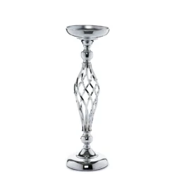 2 Pack Reversible Votive Candle Holder Set Flower Ball Pedestal Stand 20" 27 2 Pack Reversible Votive Candle Holder Set Flower Ball Pedestal Stand 20" -Home Decor Promotional Store CHDLR 030 SILV 02