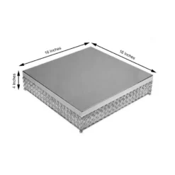 Square Crystal Beaded Metal Pedestal Riser, Dessert Display Stand 16” -Home Decor Promotional Store CHDLR 036 SILV 98 760x760 a2a2aa9a 6758 4cf3 a9fb 6779664774da