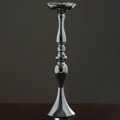 2 Pack | 19" Tall Metal Flower Vase, Reversible Candle Holder Set -Home Decor Promotional Store CHDLR 041 SILV D01