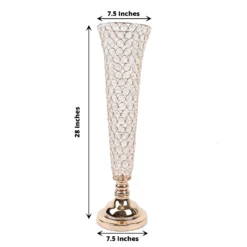 2 Pack | Gold Tall Crystal Beaded Trumpet Vase Set, Table Centerpiece -Home Decor Promotional Store CHDLR 042 28 GOLD 98