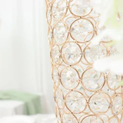 2 Pack | Gold Tall Crystal Beaded Trumpet Vase Set, Table Centerpiece -Home Decor Promotional Store CHDLR 042 28 GOLD D05.progressive 05431195 c37e 4886 b5c2 43fea29576f5