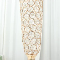 2 Pack | Gold Tall Crystal Beaded Trumpet Vase Set, Table Centerpiece -Home Decor Promotional Store CHDLR 042 40 GOLD D01.progressive 6089fa60 e95f 45d2 9f19 76efa04f210d