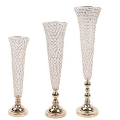 2 Pack | Gold Tall Crystal Beaded Trumpet Vase Set, Table Centerpiece -Home Decor Promotional Store CHDLR 042 40 GOLD D11.progressive e5109729 c054 42d5 89e0 59856eec926b