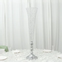 2 Pack | Silver Tall Crystal Beaded Trumpet Vase Set, Table Centerpiece -Home Decor Promotional Store CHDLR 042 40 SILV D04.progressive 4a45ea76 1cd3 4ae3 a314 0f81bbb7d9bc