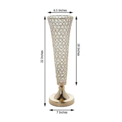 2 Pack | 22" Tall Crystal Beaded Trumpet Vase Set, Table Centerpiece -Home Decor Promotional Store CHDLR 042 GOLD 98 880d277b cd83 4e3e a20c 550ac93c7093
