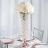 2 Pack | 22" Tall Crystal Beaded Trumpet Vase Set, Table Centerpiece